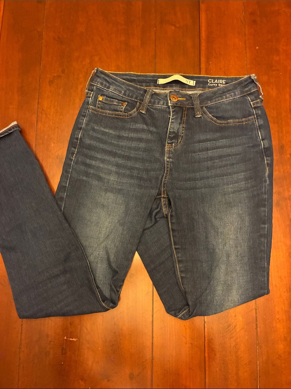 Y2K !it jeans Dark Blue Skinny Jeans with Fadingz